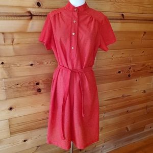 Vintage Unlabeled Red & Sparkly Metallic Striped D